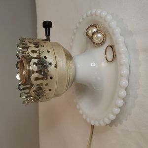 Vintage White and Gold Lamp Holder